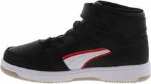 PUMA Unisex-Child Rebound Sneaker, Puma Black/Puma White/High-risk Red, 11 Little Kid