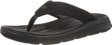 Skechers Men's Thong Sandal Flip-Flop, Black, 10