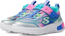 Skechers Girl's Skech Pops Blast Sneaker, Silver/Multi, 11 Little Kid