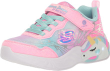 Skechers Girl's Unicorn Dreams-Wishful Magi Sneaker, Pink/Turquoise, 1 Little Kid
