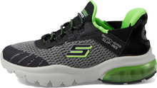 Skechers Unisex-Child Razor Air-Hyper-Brisk Sneaker, Charcoal/Black, 1 Little Kid
