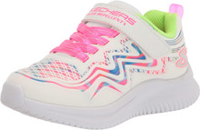 Skechers Unisex-Child Jumpsters-Hydro Swirl Sneaker, White/Multi, 11 Little Kid