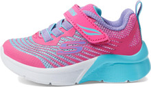 Skechers Girl's Microspec-Rejoice Racer Sneaker, Pink/Multi, 9 Toddler