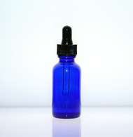 30 ml,1 oz  Cobalt Blue Boston Round with Glass Droppers