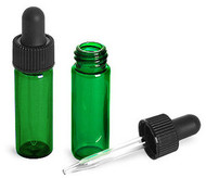 1 Dram (4ml) Green Glass Vials with Dropper