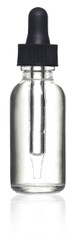 1oz, (30ml) Clear Boston Round Bottle with Glass Dropper