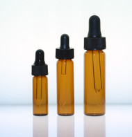 1 Dram (4ml) Amber Glass Vials with Dropper