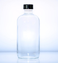 32 oz Clear Boston Round With Cone Caps.