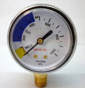 Gauge, Oxygen Low Pressure, 1/4NPT
