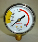 Gauge, Acetylene Low Pressure, 1/4NPT