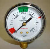 Gauge, Oxygen High Pressure, 1/4NPT