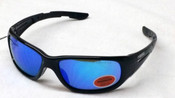 Elvex Safety Sunglasses Black frame/Blue mirror
