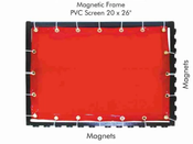 Bench Welding Curtain, Magnetic, Orange, 50 x 66 cm