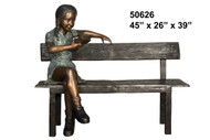 Young Girl Reading on a Bench - SALE! - Take an Extra 25% Off - Discount Applied at Checkout