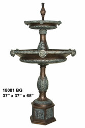 Two Tier Spillover Fountain with Green Accents - 65" Design