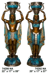 Egyptian Couple - Left and Right Pair - Special Patina, Style NA