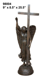 Angel from Heaven Holding a Cross, with Mable Base (not shown) - SALE!  - Take an Extra 25% Off - Discount Applied at Checkout