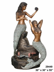 Pair of Mermaids Fountain, 55" Design