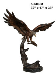 Eagle with Fish, 33" Design - with Marble Base