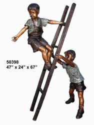 2 Boys Climbing a Ladder