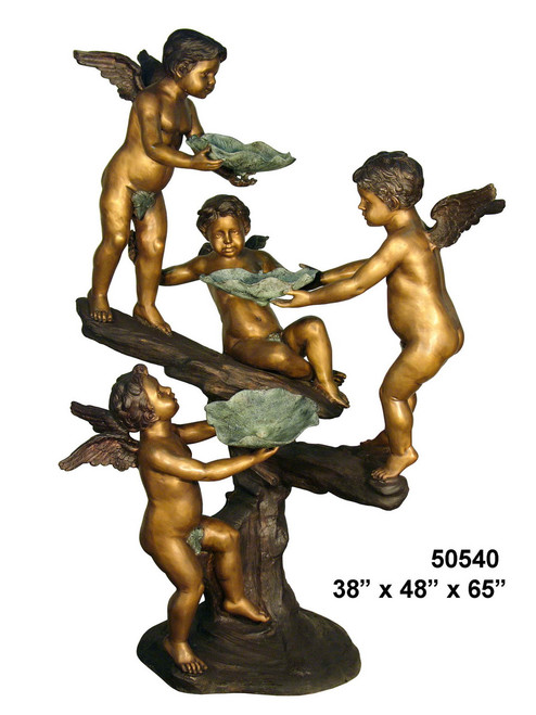 Cherubs Holding Lily Pads, Spillover Fountain