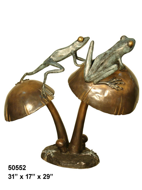 2 Frogs Balancing on Mushrooms