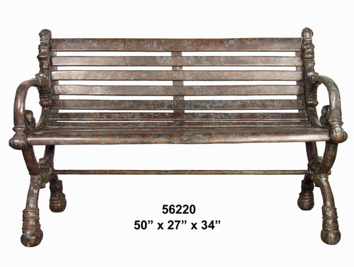 Bronze Public Bench - 50"L