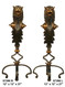 Bronze Fireplace Andirons - 27" Ornate Design