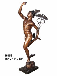 Bronze Statue of Mercury - 64" Design