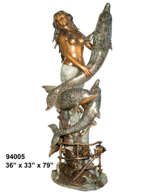 Mermaid with Dolphins - 79" Design