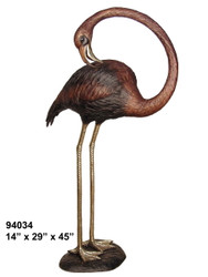 Flamingos - Neck Turned Back - Bronze Patina