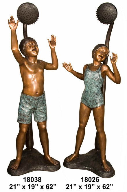 Boy & Girl Rinsing Off