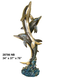 3 Dolphins Fountain - Special Patina, Style NB
