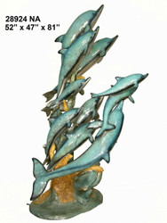 School of Dolphins Fountain - Special Patina, Style NA