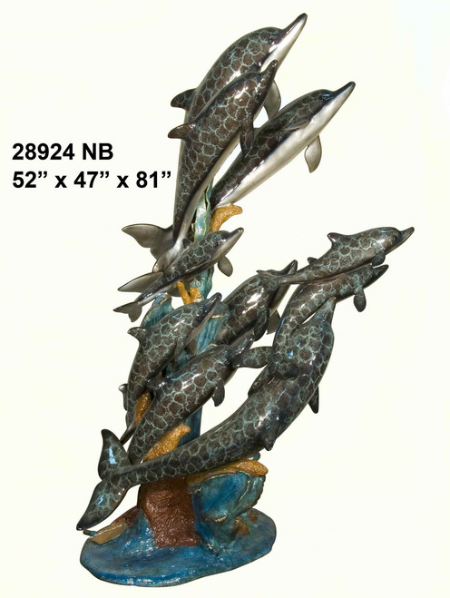 School of Dolphins Fountain - Special Patina, Style NB