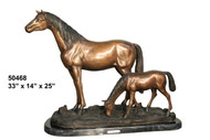 Mother & Foal - with Marble Base