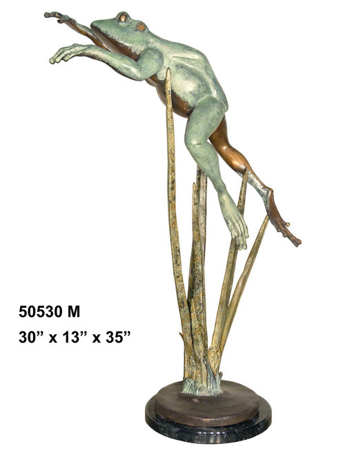 Leaping Frog with Marble Base