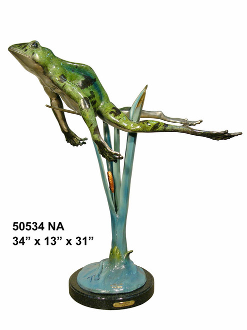 Resting Frog with Marble Base - Special Patina, Style NA