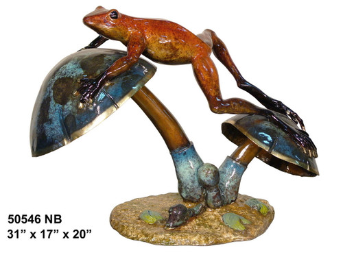 Frog Resting on Mushrooms - Special Patina, Style NB