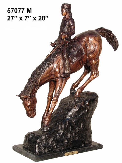 Remington design, "Mountain Man" - with Marble Base