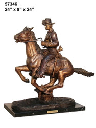 Remington design, "Trooper of the Plains" - with Marble Base