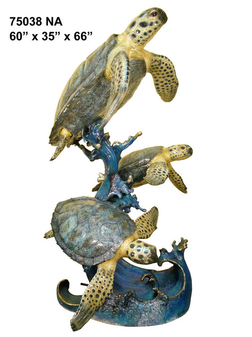 Swimming Sea Turtles- Special Patina, Style NA