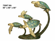 Four Swimming Sea Turtles - Special Patina, Style NA