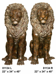 Lions in Sitting Position, Left & Right Pair