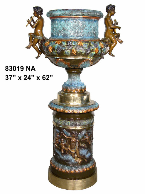 Large Urn with Cherub Handles - Special Patina, Style NA