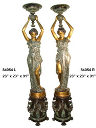 Maidens on Pedestals, Tall, Left & Right Pair