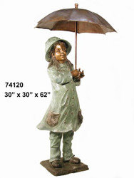 Girl Under an Umbrella - Spillover Fountain Design