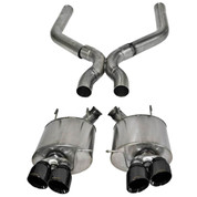 CORSA  14323BLK AXLE-BACK EXHAUST SYSEM SPORT 3" STAINLESS STEEL WITH 2-3/4" X-PIPE And BLACK TIPS FORD MUSTANG GT500 2013-2014