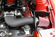 JLT CAI3-FMG05  FORD MUSTANG GT 2005-09  SERIES 3 BLACK TEXTURED COLD AIR INTAKE KIT RED FILTER  TUNE REQUIRED