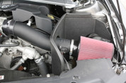 JLT-CAI-FMV6-11 FORD 11-14 MUSTANG V6 BLACK TEXTURED COLD AIR  INTAKE KIT RED FILTER